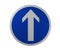 Traffic sign: Mandatory direction of travel, straight ahead