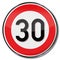 Traffic sign maximum speed thirty
