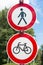 Traffic sign - no bicycling, no walking