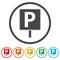 Traffic sign, Parking Icon, Parking sign, 6 Colors Included