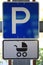 Traffic sign for parking lot for mothers and children