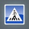 Traffic sign pedestrian crossing isolated on background. Vector illustration.