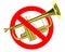 Traffic sign prohibited beeps with real trumpet