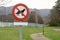 Traffic sign prohibition of walking with dogs