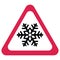 Traffic sign, snow alert, red triangle symbol