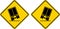 Traffic Sign, Truck Falling Graphic On White Background