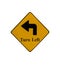 Traffic sign Turn left. Isolated on white background and include clipping path