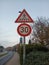 Traffic sign walkers path thirty Germany