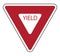 Traffic sign yield road on white background