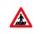 Traffic sign zebra crossing. Pedestrian crossing - crosswalk flat icon symbol. Isolated on white, vector
