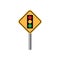 Traffic signal ahead sign. Vector illustration decorative design