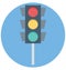 Traffic Signals Color Isolated Vector Icon that easily can be modified and edit.