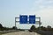 Traffic signs with directions to the state borders on the Austri