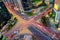 Traffic speeds through an intersection in Gangnam.