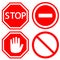 Traffic stop vector icons set. Stop icon illustration. Wor web.