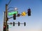 Traffic and traffic light signs in Las Vegas USA