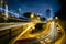 Traffic on Upper Albert Road and Albany Road at night, in Hong K