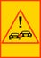 Traffic warning sign attention road traffic accident