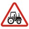 Traffic warning sign, tractor, eps.