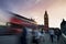 Traffic on Westminster Bridge with Big Ben in background