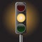 Traffic yellow light vector illustration.