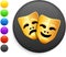 Tragedy and comedy masks icon on internet button