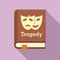 Tragedy literary genre book icon, flat style