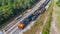 Tragedy on the Tracks, Birds Eye View of Train Derailment, Generative AI