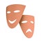 Tragic and comic masks