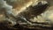 Tragic Moment: Hindenburg Disaster Immortalized in Vivid Painting