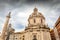 Traian column and Santa Maria di Loreto in Rome, Italy