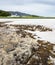 Traigh Beach,deseted, at sunset and view across the bay,Arisaig,Scotland,UK