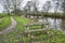 Trail, bench and bridge in Holland