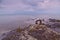 Trail cairn on the rocky Lake Superior shore