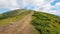 trail through chornohora mountain ridge