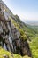 Trail and cliffs in Songshan Mountain, Dengfeng, China. Songshan is the tallest of the 5 sacred mountains of China