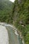 Trail on a cliffside at the Taroko National Park in Taiwan