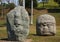 Trail and head, olmec art in tabasco, mexico I