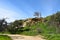 Trail leading to Rooster Rock a popular hiking and climbing destination in Irvine Regional Park in Orange County, California