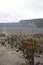 A trail marker at the beginning of the crossing of the Iki Crater on Kilauea in Volcanoes National Park, Hawaii