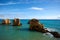 Trail over the hills of Arrifes beach in Algarve, Portugal