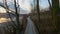 Trail by Peaceful Lake in the modern city, Deer Lake Park. Burnaby, Vancouver, BC, Canada.