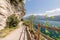 Trail of Ponale in Riva del Garda, Italy.