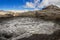 Trail of Pordoi Mountains with the Piz Boe Peak