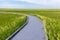 Trail at Prairie Wind Overlook in Badland national park during summer. From grassland to valley. Badland landscape South Dakota