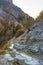 Trail of rock in Provo Canyon Utah in fall