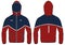 Trail running Windcheater Hoodie jacket design flat sketch Illustration, Hooded windbreaker jacket with front and back view,