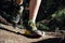 Trail running workout outdoors on rocky terrain