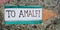 trail sign showing way to amalfi town in italy....IMAGE