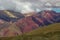 Trail to Hornocal, 14 color mountain. Colorful mountains in Jujuy, Argentina